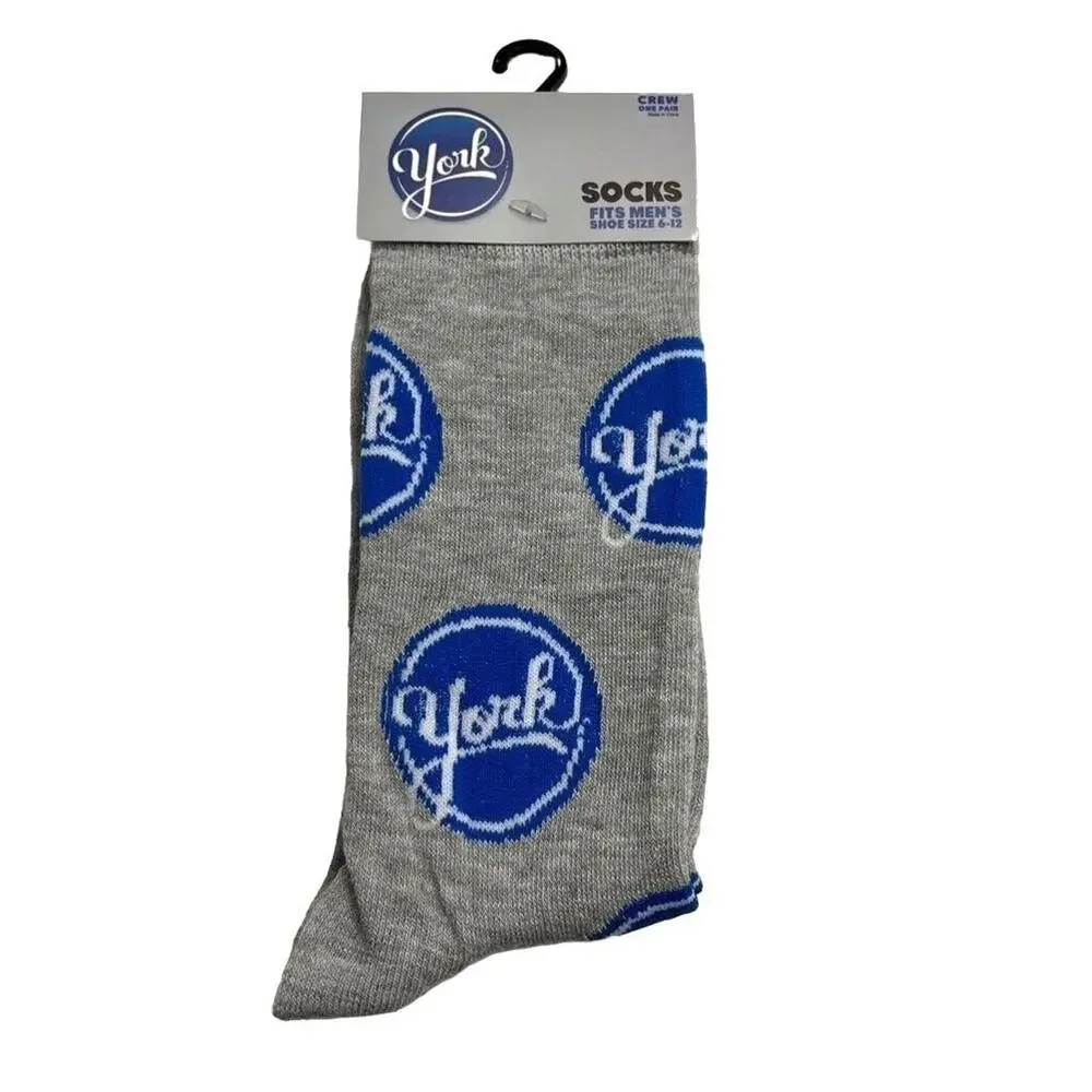 Odd Sox Unisex York Peppermint Patty Novelty Crew Socks Gray Blue Candy Theme
